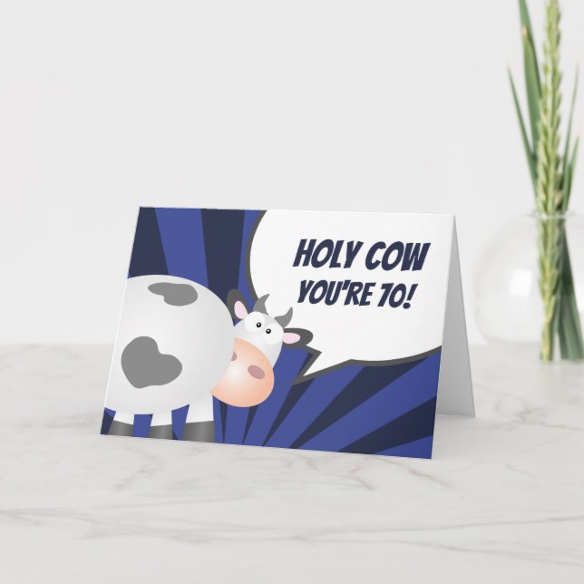 Tarjeta Santa vaca eres 70 Graciosa en el cumpleaños de la (Anverso)