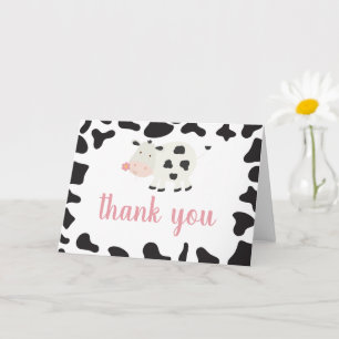 Tarjeta Santa Vaca Estoy Una Daisy de Gingham Rosa Gracias