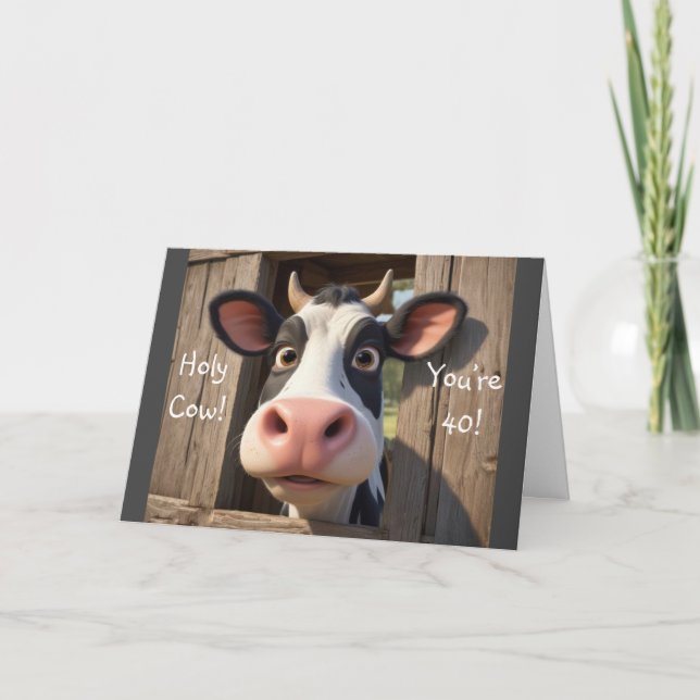 Tarjeta Santa vaca, tienes 40 años (Anverso)