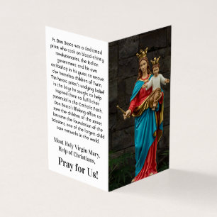 Tarjeta Santa Virgen María, Auxilio de los Cristianos, Tar