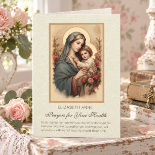 Tarjeta Santa Virgen María Flores de Jesús Oraciones de Sa