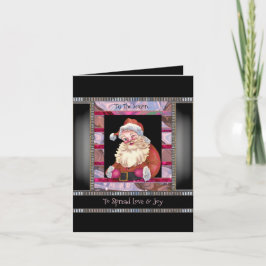 Tarjeta Santa Wink Navidad elegante 