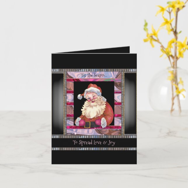 Tarjeta Santa Wink Navidad elegante  (flor amarilla)