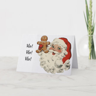 Tarjeta Santa With Gingerbread Man Christmas Card