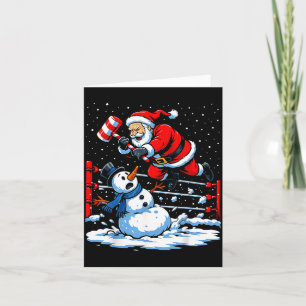 Tarjeta Santa Xmas Luces de Nieve Lucha Libre Divertida Lu