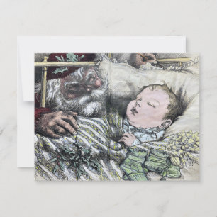 Tarjeta Santa y bebé de Thomas Nast Harper en 1880