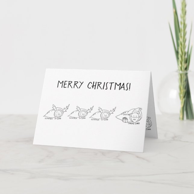 Tarjeta Santa y las gotas de renos (Anverso)