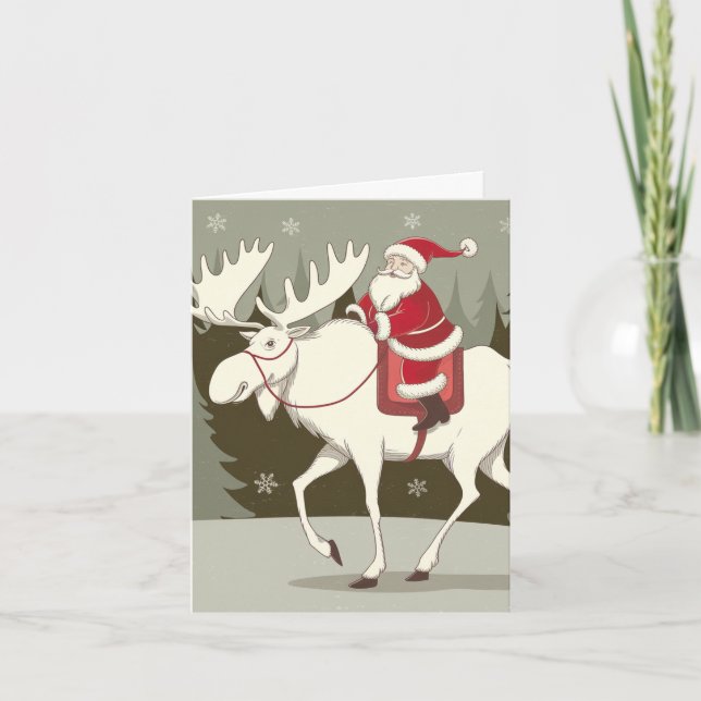 Tarjeta Santa y los Navidades del oso blanco (Anverso)