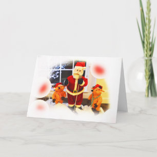 Tarjeta Santa y osos festivos