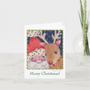 Tarjeta Santa y Rudolf