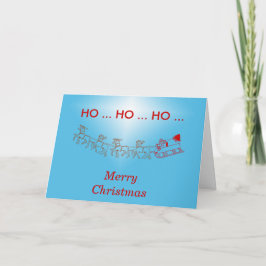 Tarjeta - Santa y Sleigh con Estrella Navidad