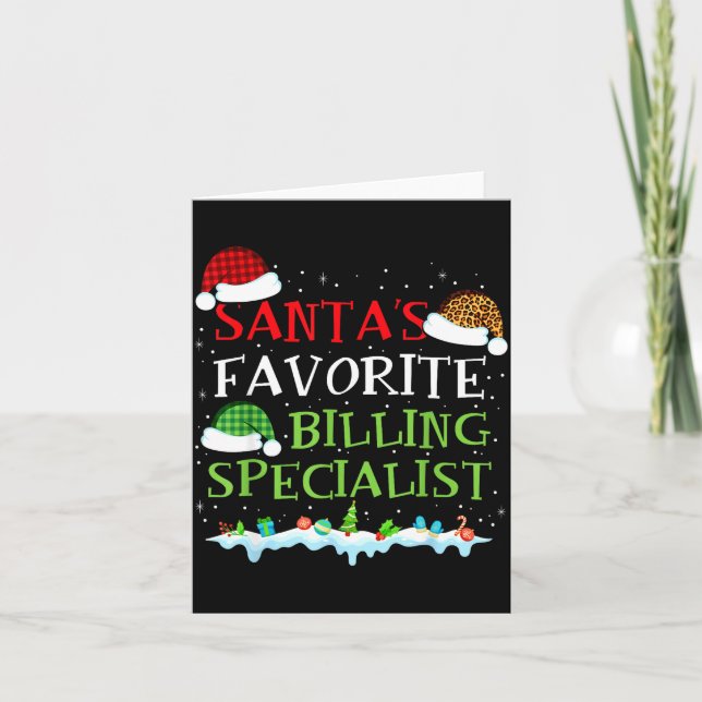 Tarjeta Santa's Favorite Billing Specialist Fun Christmas  (Anverso)