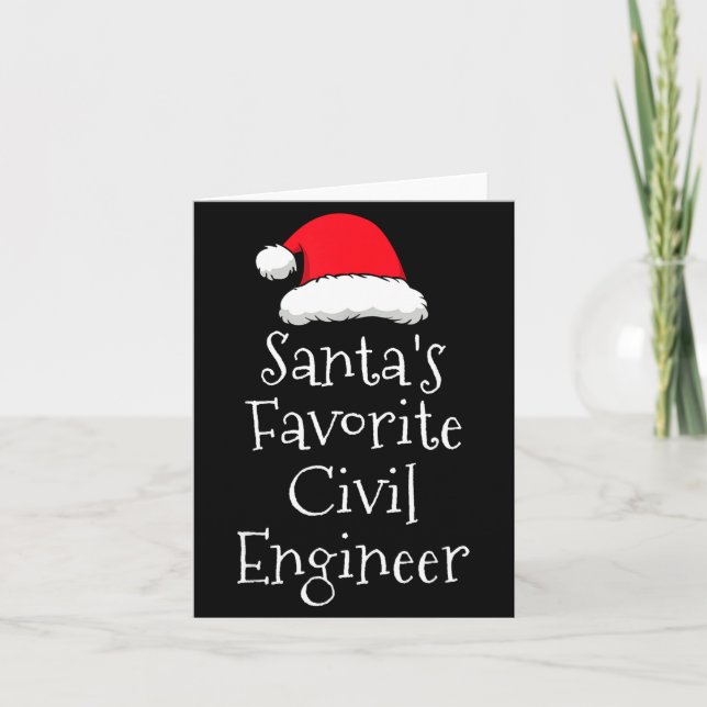 Tarjeta Santas Favorite Civil Engineer - Christmas Funny G (Anverso)