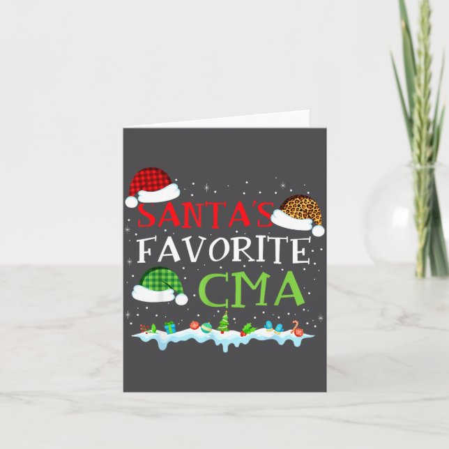 Tarjeta Santa's Favorite Cma Fun Christmas Medical Istant  (Anverso)