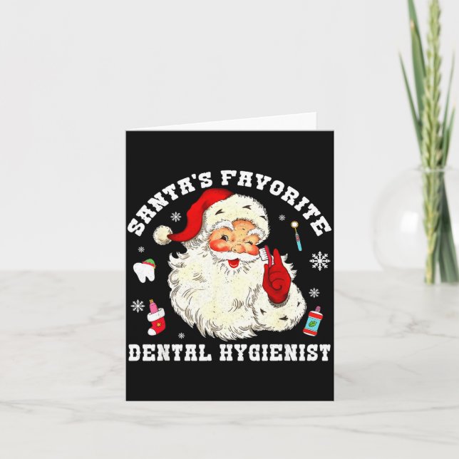 Tarjeta Santas Favorite Dental Hygienist Christmas Funny G (Anverso)