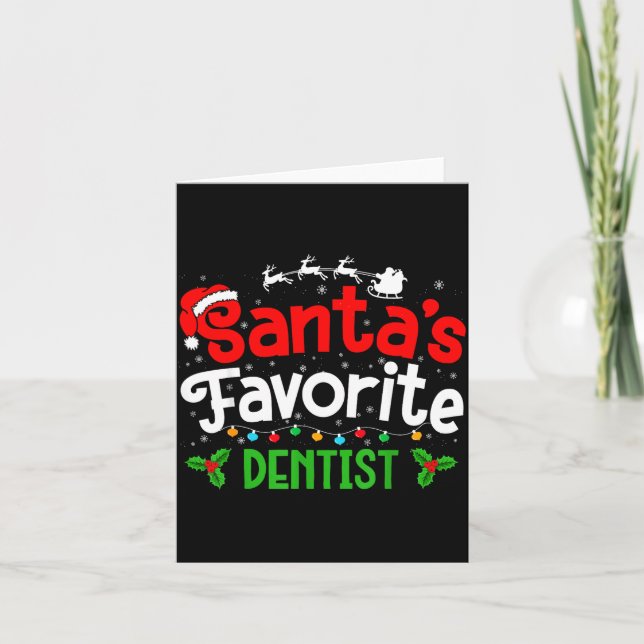 Tarjeta Santa's Favorite Dentist Christmas Party  (Anverso)