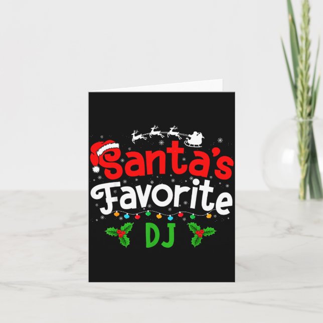Tarjeta Santa's Favorite Dj Christmas Party  (Anverso)