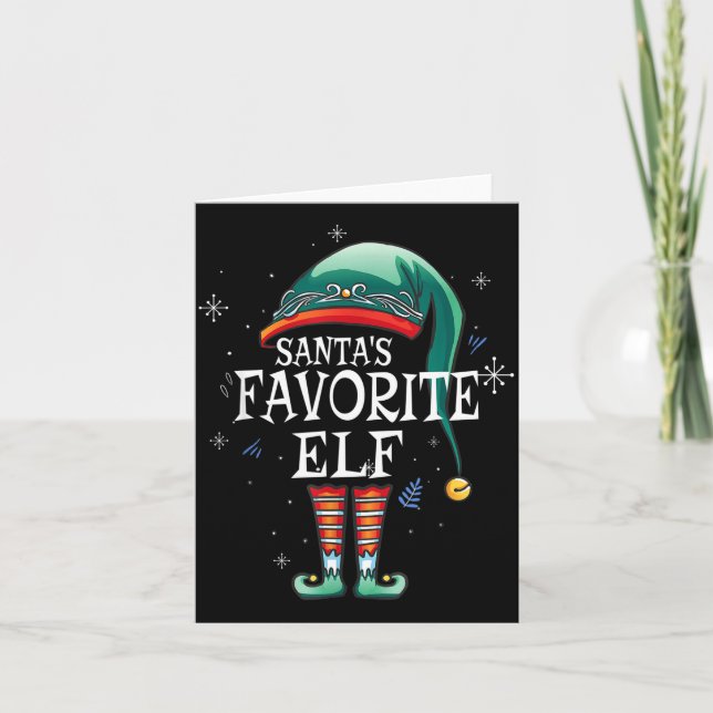 Tarjeta Santa's Favorite Elf The Matching Elf Family For C (Anverso)