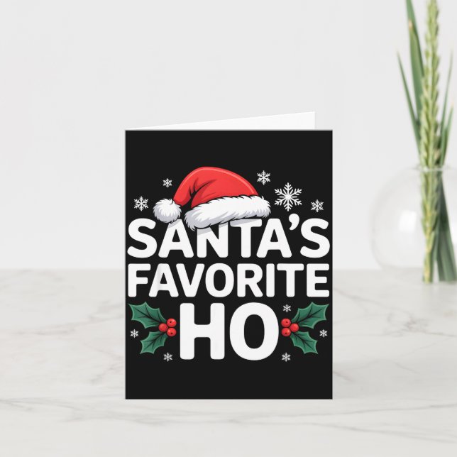 Tarjeta Santa's Favorite Ho Tee Funny Christmas Graphic  (Anverso)