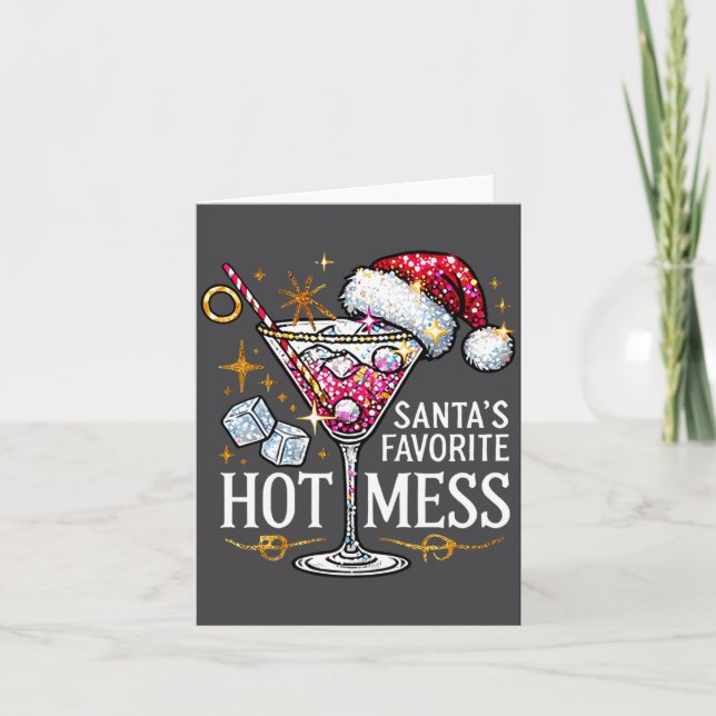 Tarjeta Santa's Favorite Hot Mess Long Sleeve  (Anverso)