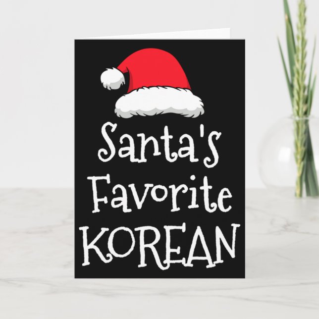 Tarjeta Santas Favorite Korean Christmas Funny Xmas Pajama (Anverso)