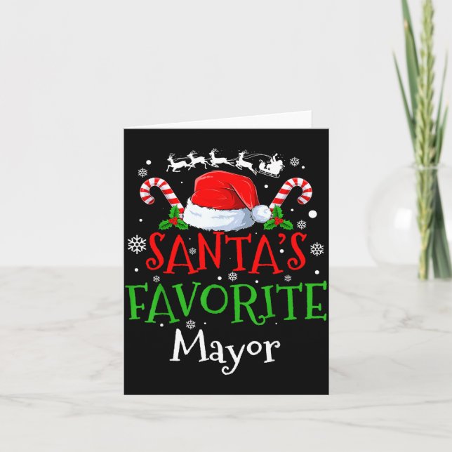 Tarjeta Santa's Favorite Mayor Christmas Party  (Anverso)