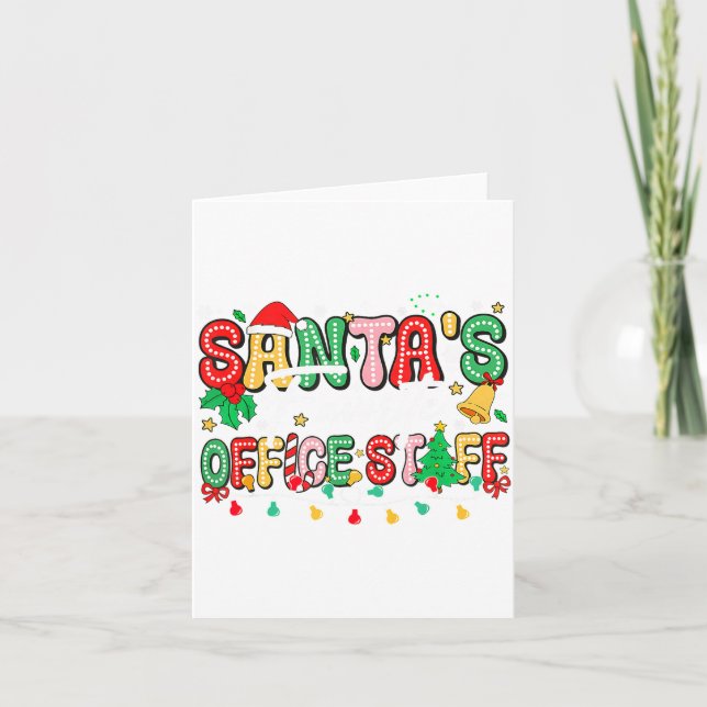 Tarjeta Santa's Favorite Office Staff Christmas Lights San (Anverso)