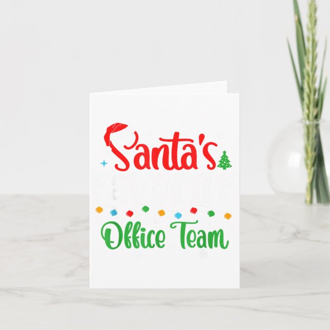Tarjeta Santa's Favorite Office Team Christmas Lights Sant (Anverso)