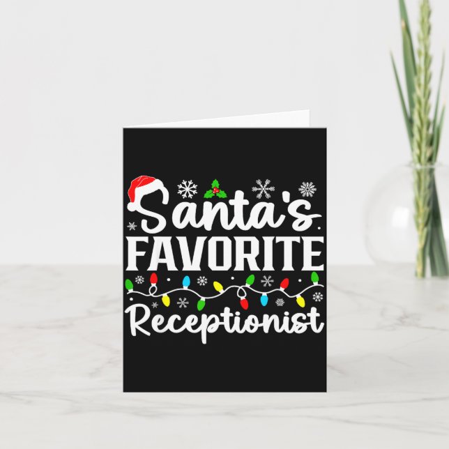 Tarjeta Santa's Favorite Receptionist Christmas Family Mat (Anverso)