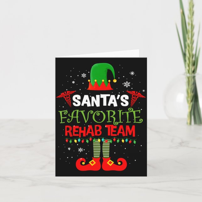 Tarjeta Santa's Favorite Rehab Team Elf Physical Therapy C (Anverso)