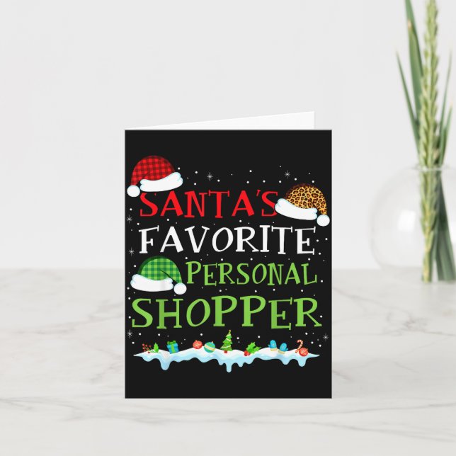 Tarjeta Santa's Favorite Shopper Fun Christmas Consultant  (Anverso)