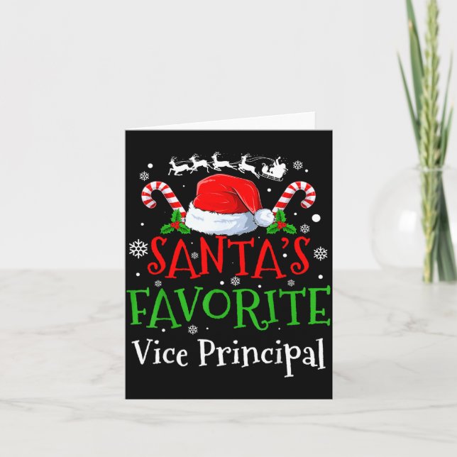 Tarjeta Santa's Favorite Vice Principal Christmas Party  (Anverso)