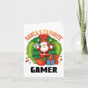Tarjeta Santas Gamer favorito, apostar a este Navidad