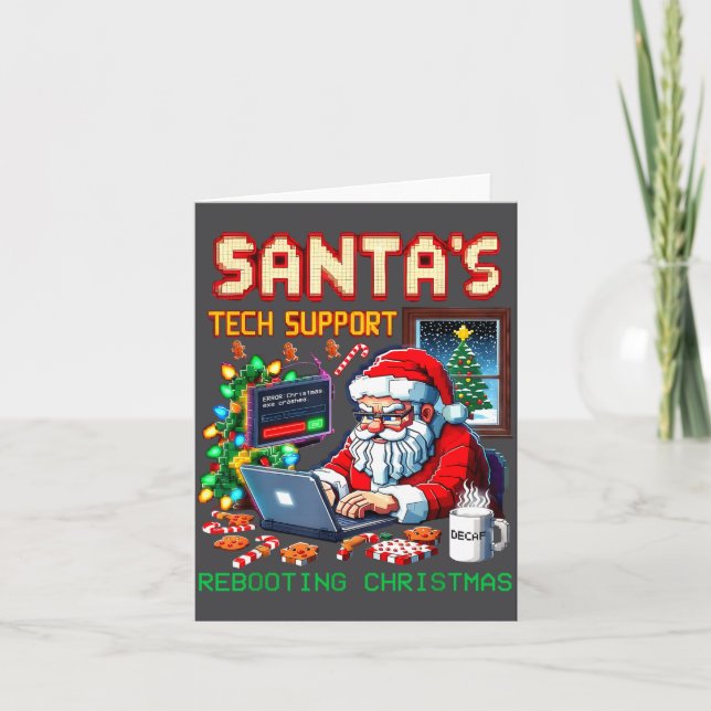 Tarjeta Santa's Tech Rebooting Pixel Support (Anverso)