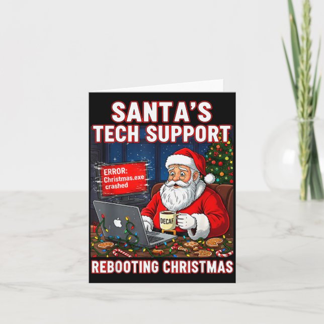 Tarjeta Santa's Tech Suprt_ Rebooting Christmas Funny  (Anverso)