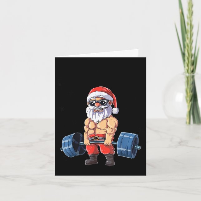 Tarjeta Santashred Funny Santa Meme Xmas Gym Bodybuilding  (Anverso)