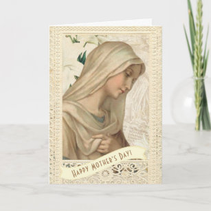 Tarjeta Santísima Virgen María, la Virgen Religiosa Vintag