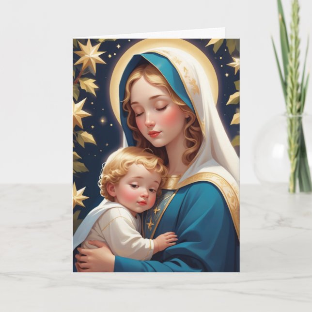 Tarjeta Santísima Virgen María Tradicional Católica (Anverso)