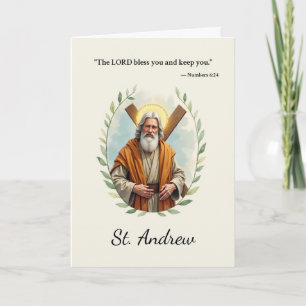 Tarjeta Santo Andrés Paz y Bendiciones de Dios Escritura