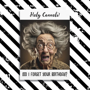 Tarjeta Santo Cannoli, olvidé tu cumpleaños