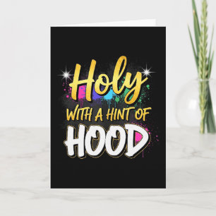 Tarjeta Santo con un toque de capucha divertida actitud cr