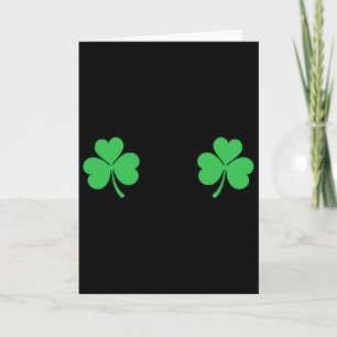 Tarjeta Santo de pecho de trébol irlandés divertido pecho