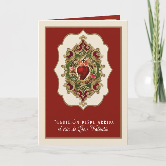 Tarjeta Santo El día de San Valentín Jesús Religioso españ (Anverso)