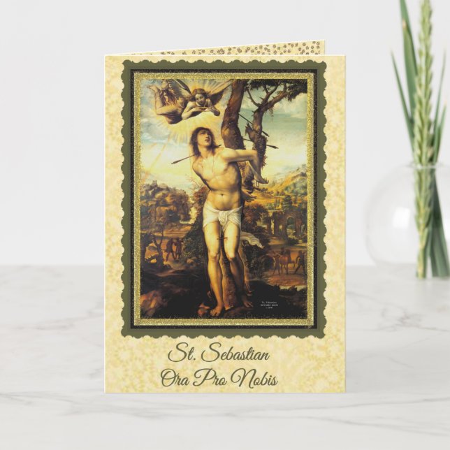 Tarjeta Santo patrón del St. Sebastian de atletas (Anverso)