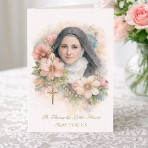 Tarjeta Santo Rosario de Santa Teresita “Todo es Gracia”