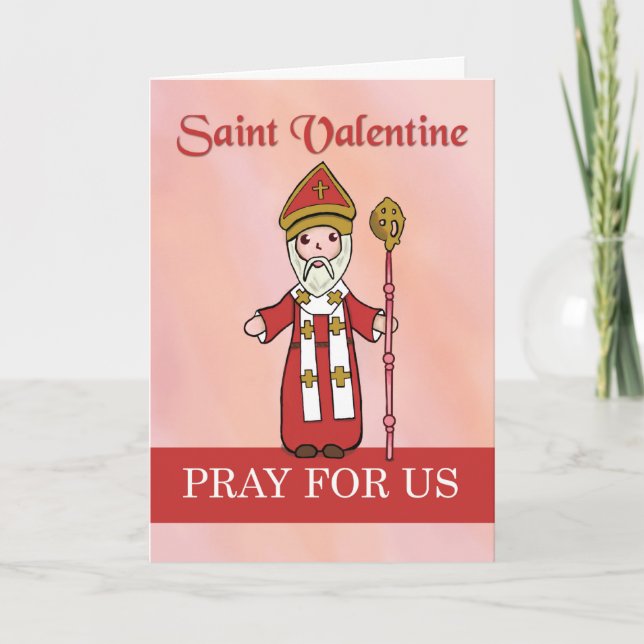 Tarjeta Santo San Valentín católico San Valentín (Anverso)