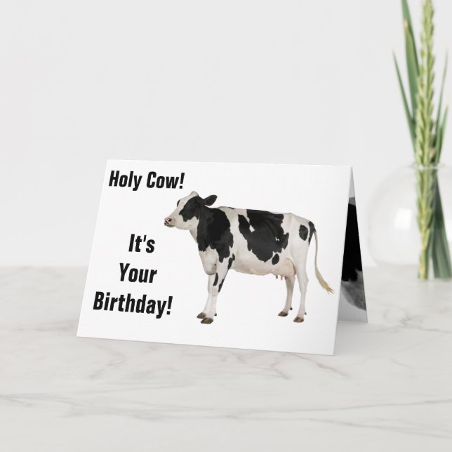Tarjeta ¡Santo Vaca! ¡Tarjeta de cumpleaños! (Anverso)