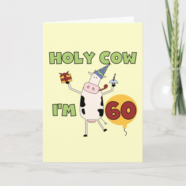 Tarjeta Santo Vaca Tengo 60 Camisetas de cumpleaños y rega (Anverso)