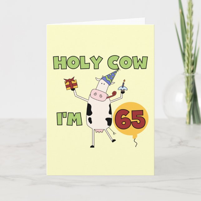 Tarjeta Santo Vaca Tengo 65 Camisetas de cumpleaños y rega (Anverso)