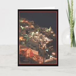 Tarjeta Santorini de noche (en blanco dentro)